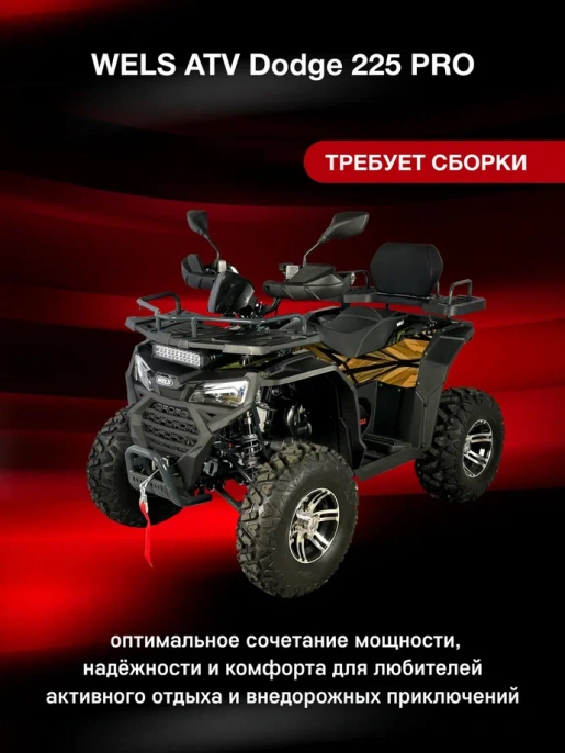 Квадроцикл WELS ATV Dodge 225 PRO (Вертикальный двигатель)